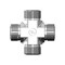 World Wide Fittings Male Flat Face O-Ring to Male Flat Face O-Ring All Around Union Cross 4955X10X10X10X10 - alternate 1